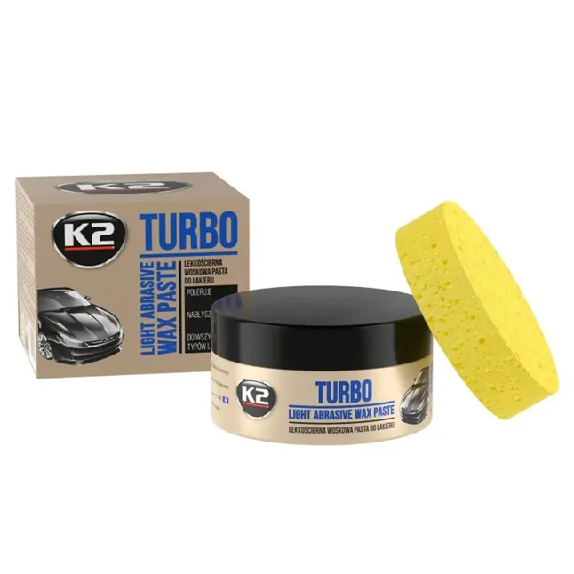 Паста для полірування кузова К2 Turbo з губкою банка 250 г