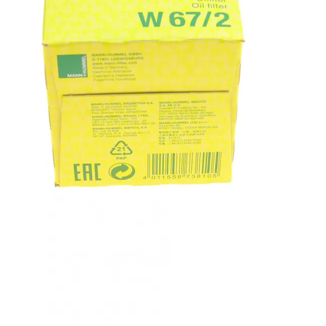 Фільтр масляний MANN-FILTER W 67/2 — Photo 5