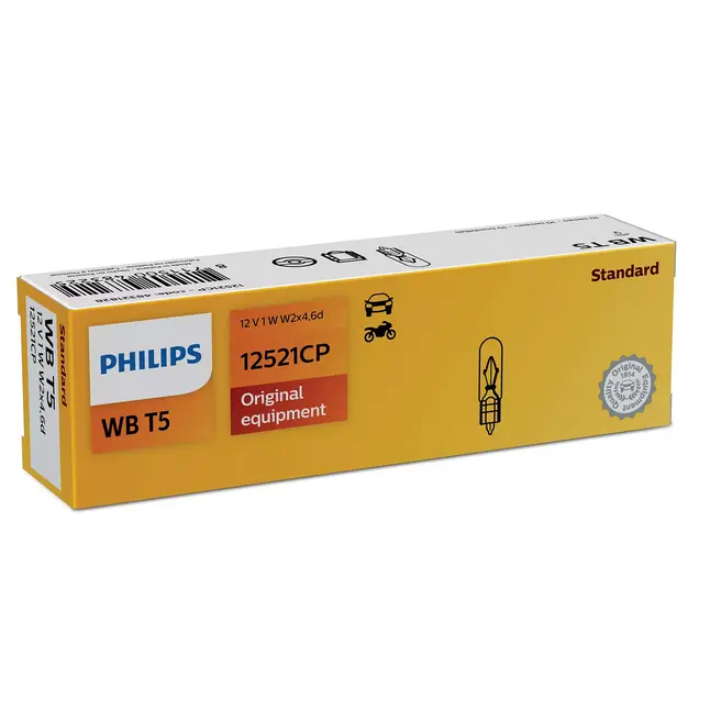PHILIPS Автолампа 1W W1W 12V 1W W2X4,6D / STANDARD T5 — Photo 1