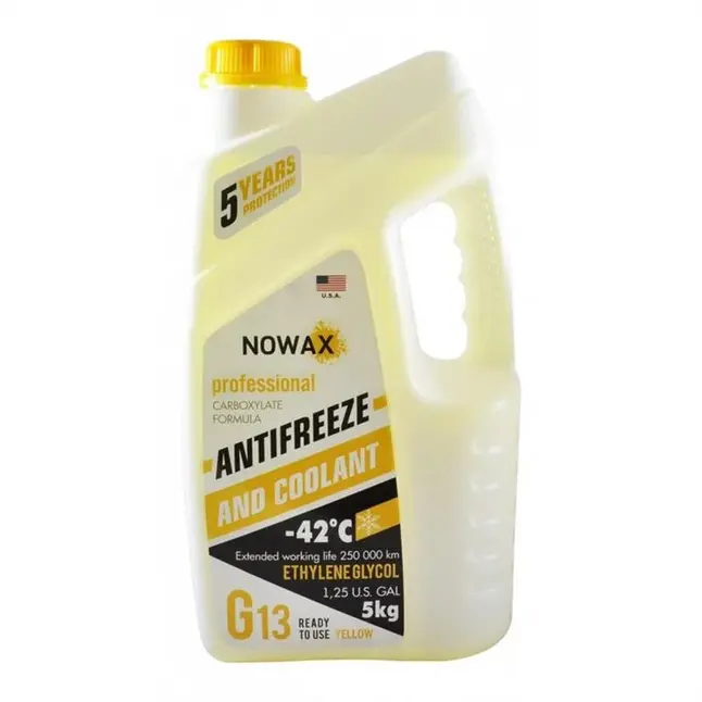 Антифриз NOWAX YELLOW (жовтий), G13 5 кг — Photo 1