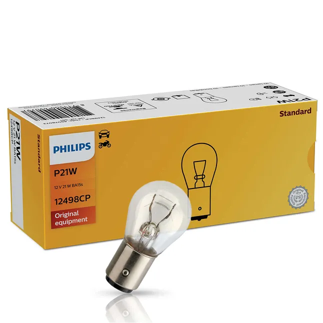 PHILIPS Автолампа 21W P21W 12V 21W BA15S — Photo 1